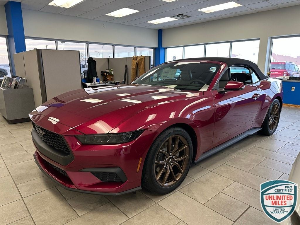 2026 Ford Mustang EcoBoost Premium in Molten Magenta Metallic Tinted Clearcoat — front three-quarter view