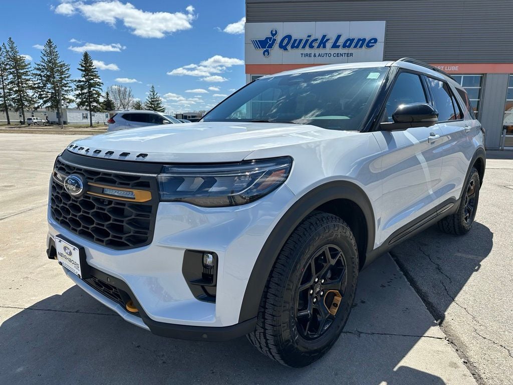2026 Ford Explorer Tremor in Space White Metallic — front three-quarter view
