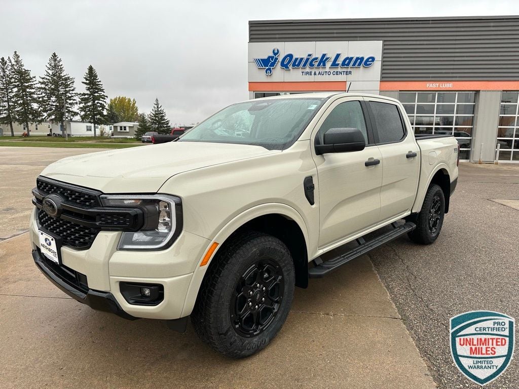 2025 Ford Ranger XLT in Desert Sand — front three-quarter view